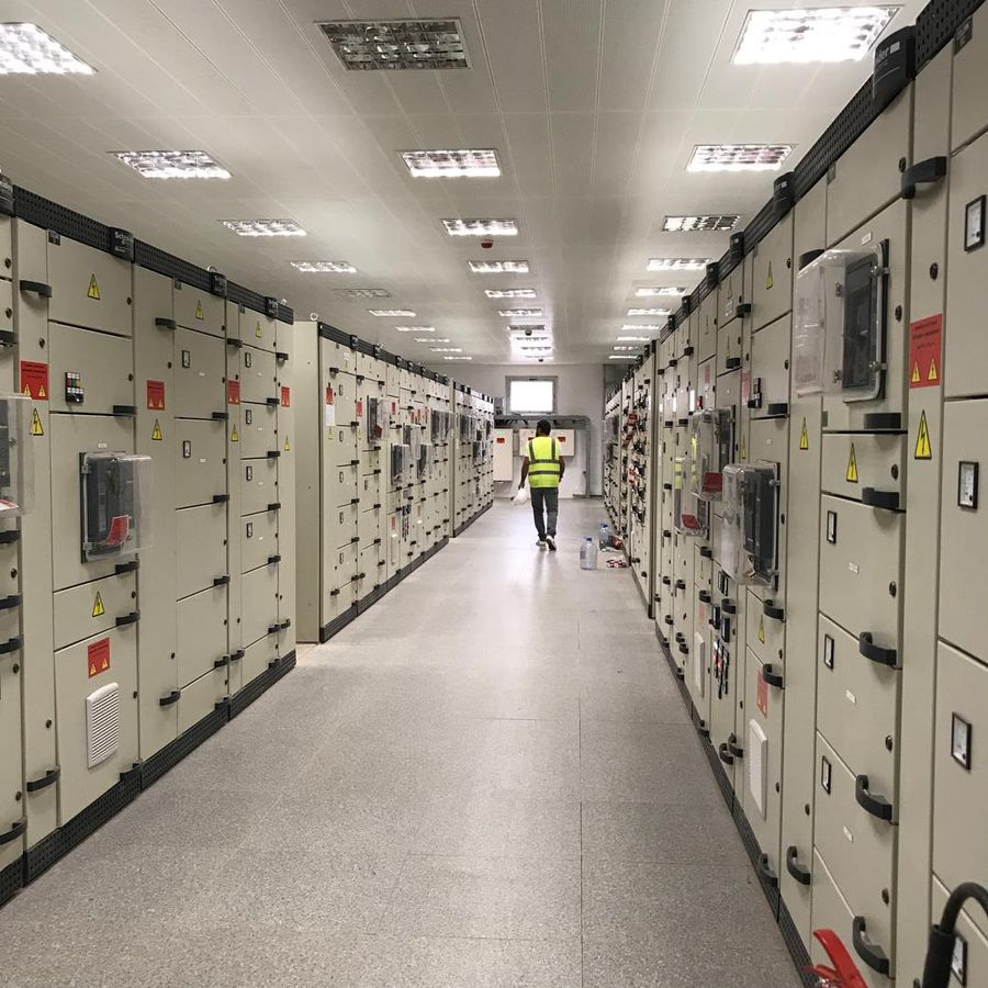 Inside a switchgear room