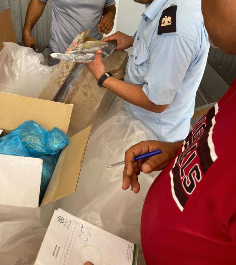 Customs inspection of a food shipment